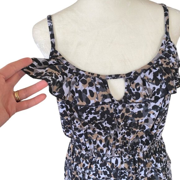 Eye Candy women's medium leopard print sleeveless stretchy maxi dress - Picture 6 of 11